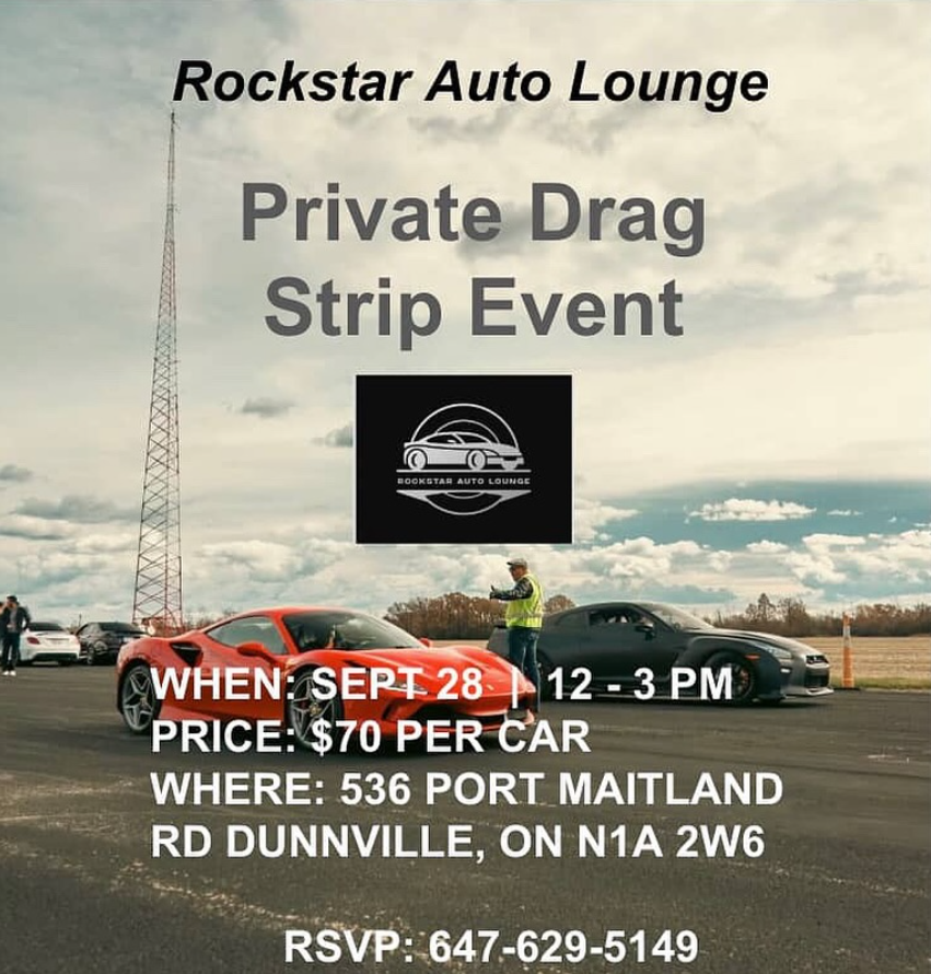 Rockstar Auto Lounge - Private Drag Strip Event flyer